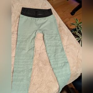 Gymshark Light Green Leggings with Black Waistband